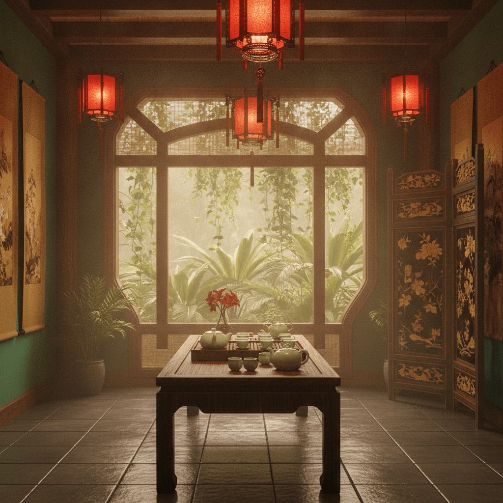 Interior da Lótus Tea Room